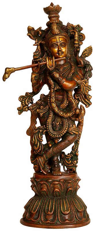 18" Murali Krishna In Brass | Handmade | Made In India