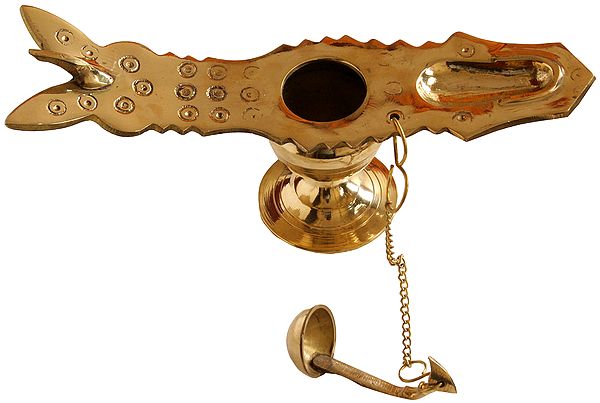 11" Brass Changalavatta Lamp | Handmade | Made in India