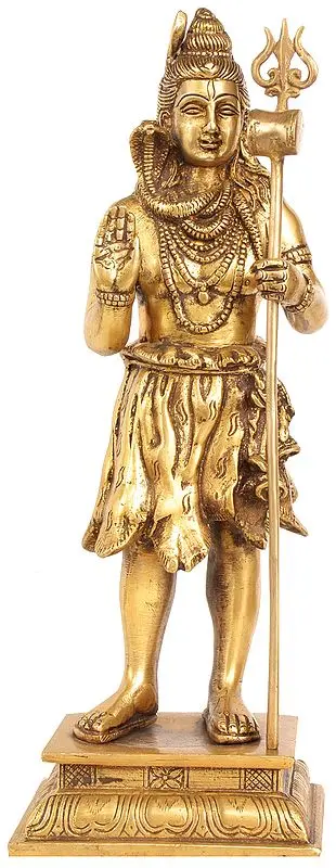 14" Lord Shiva - The Wanderer In Brass | Handmade | Made In India