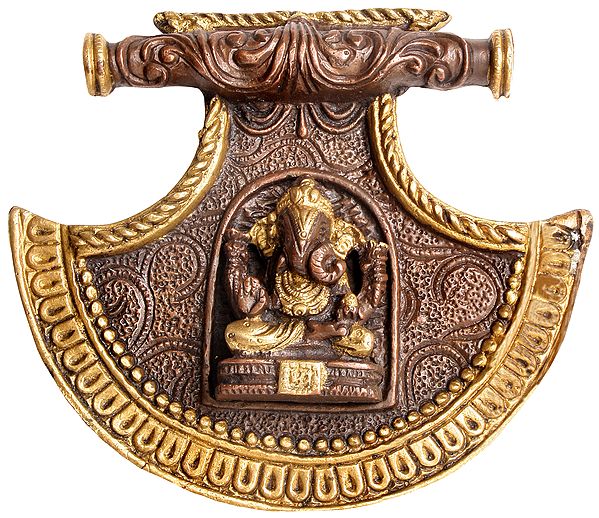 7" Lord Ganesha Wall Hanging Fan in Brass | Handmade | Made in India