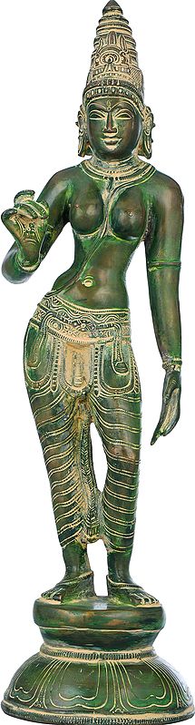 17" Goddess Parvati Shivakamasundari In Brass | Handmade | Made In India