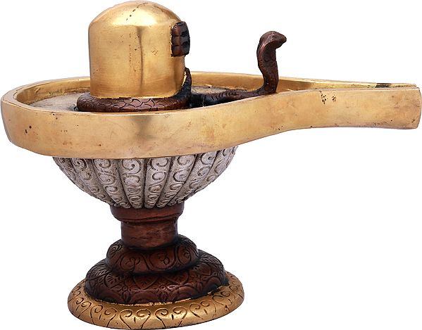 8" Shiva Linga Statue in Brass | Handmade | Made in India
