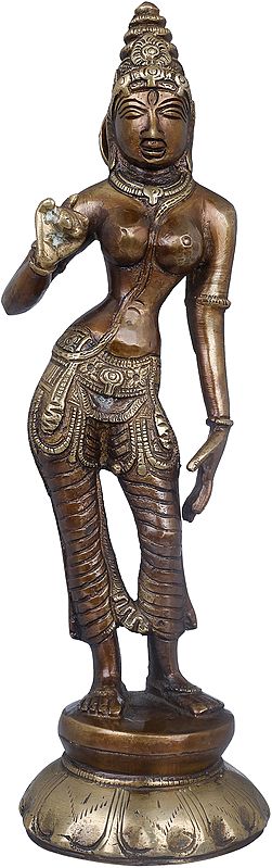 10" Devi Parvati In Brass | Handmade | Made In India
