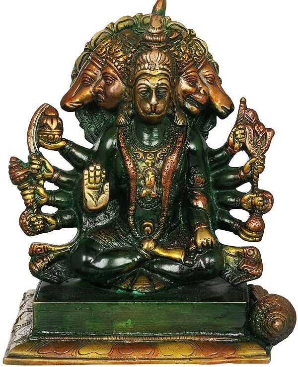 7" Panchamukhi Hanuman Brass Sculpture | Handmade | Made in India