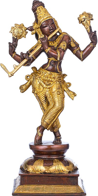 14" Cosmic Form of Lord Krishna | Handmade Brass Statue | Made in India