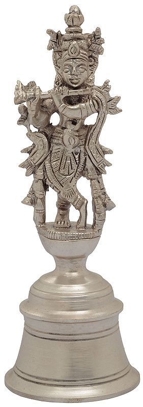 5" Shri Krishna Puja Bell in Brass | Handmade | Made in India