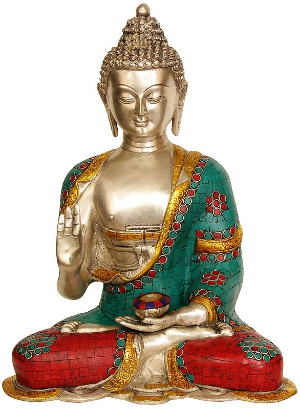 14" Lord Buddha Interpreting His Law of Dharma In Brass | Handmade | Made In India