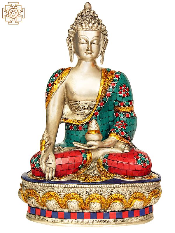 13" The Medicine Buddha (Tibetan Buddhist Deity) In Brass | Handmade | Made In India