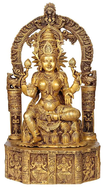 20" Devi Padmavati Brass Statue | Indian Handcrafted Idol