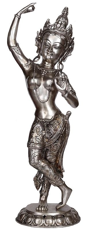20" Tibetan Buddhist  Mahamaya Devi - Mother of Shakyamuni Buddha In Brass | Handmade | Made In India