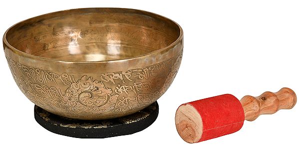 Tibetan Buddhist Ritual Singing Bowl with Syllable Mantra