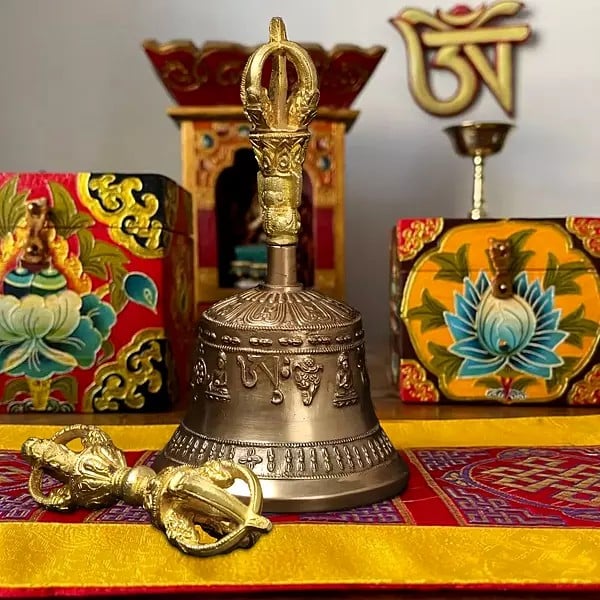オールドチベット仏教 銅製 金工細工仏陀鈴 Dorje Vajra Bell オールドチベット仏教 銅製 金工細工仏陀鈴 Dorje Vajra Bell