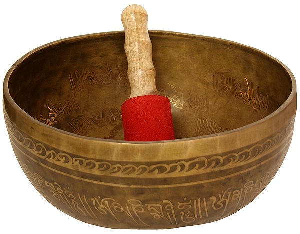 Tibetan Buddhist Singing Bowl with the Image of the Buddha Inside