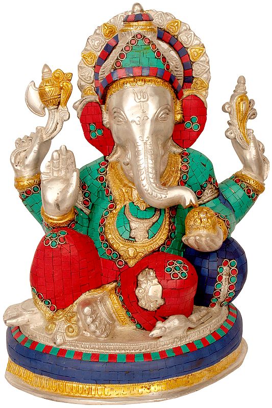 13" Lord Ganesha In Brass | Handmade | Made In India