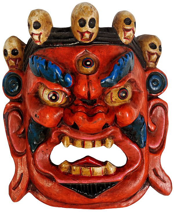 Mahakala Wall Hanging Mask (Tibetan Buddhist Deity)