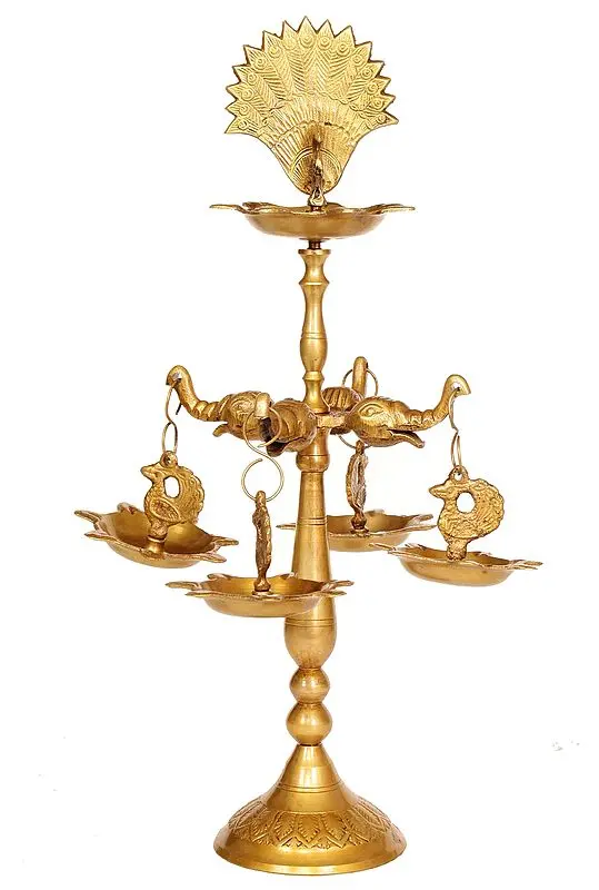 Peacock Hanging Lamp with Stand