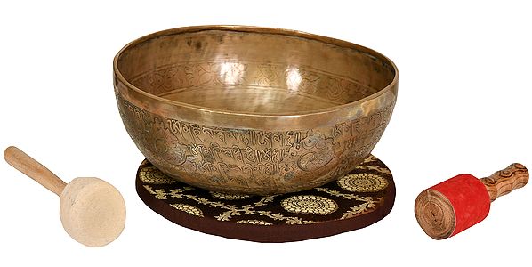 Tibetan Buddhist Singing Bowl with the Image of  Tara Inside