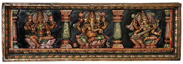 The Great Trinity Panel - Lakshmi, Ganesha and Saraswati