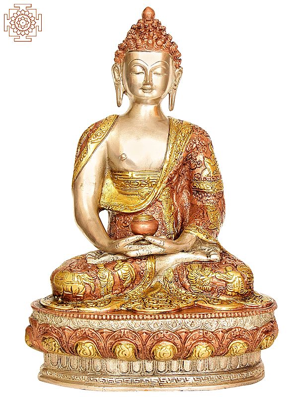 13" Lord Buddha in Dhyana Mudra In Brass | Handmade | Made In India