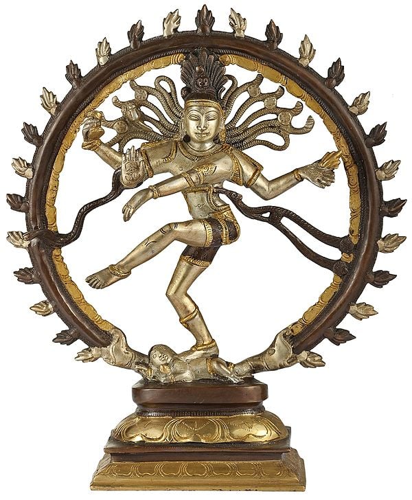 13" Lord Shiva as Nataraja | Hindu god Shiva as the divine cosmic dancer | Brass Statue | Handmade | Made In India