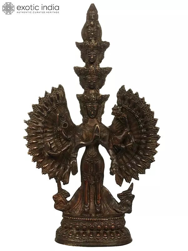 9" The Divine Suffering Of Lord Avaloiteshvara | Brass | Handmade | Made In India