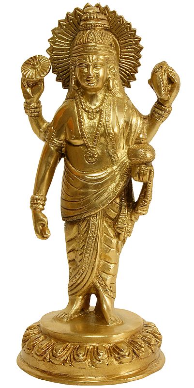 7" Dhanvantari Brass Statue - The Physician of Gods | Handmade | Made in India