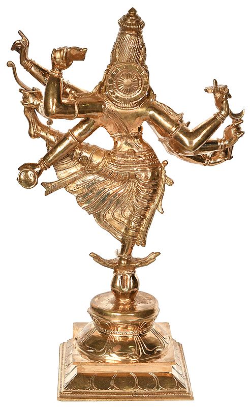 BHAGWAN VISHNU AS TRIVIKRAMA | Exotic India Art