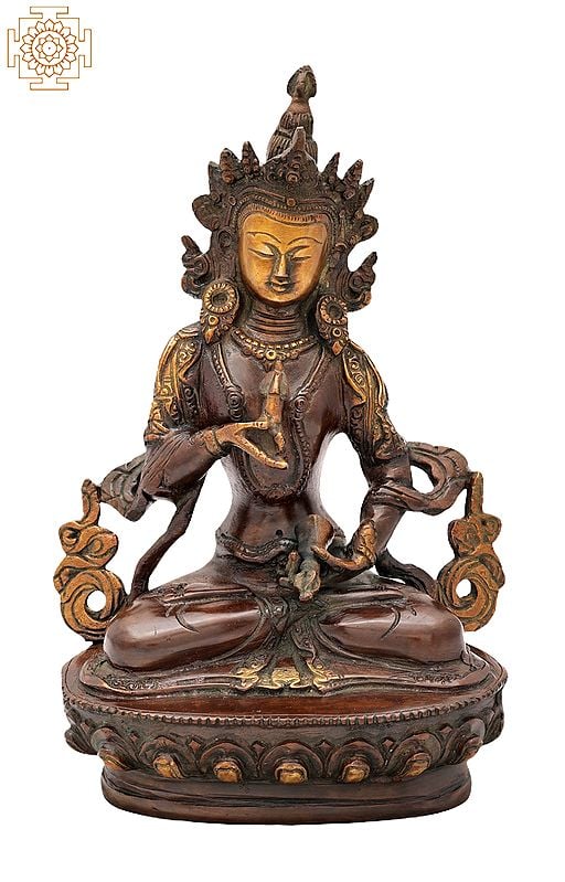 8" Tibetan Buddhist Deity Vajrasattva in Brass | Handmade | Made In India