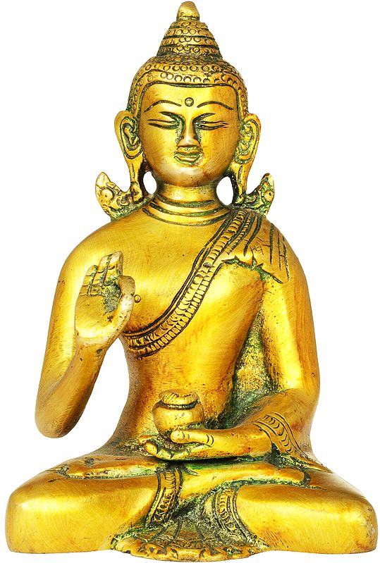 5" Preaching Buddha (Tibetan Buddhist Deity) In Brass | Handmade | Made In India