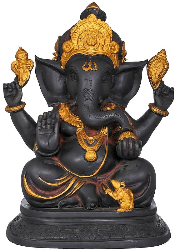14" Lord Ganesha In Brass | Handmade | Made In India