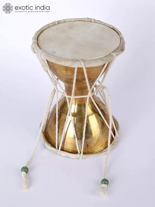 5" Damaru In Brass | Handmade | Made In India