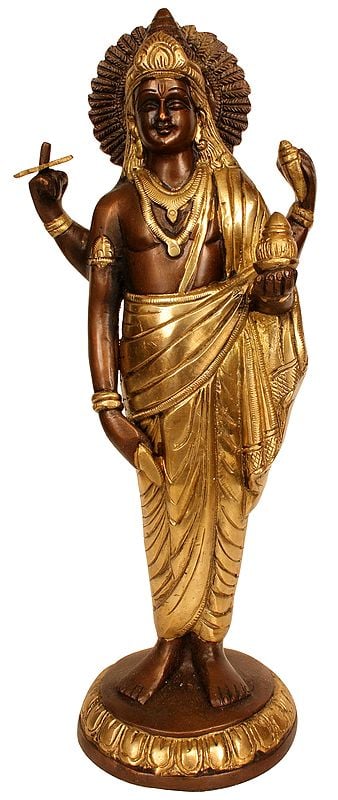 12" Dhanvantari - The Physician of Gods In Brass | Handmade | Made In India