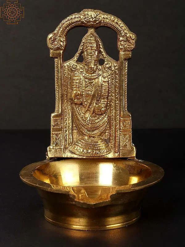 5" Tirupati Balaji Puja Diya (Lamp) in Brass | Handmade | Made in India