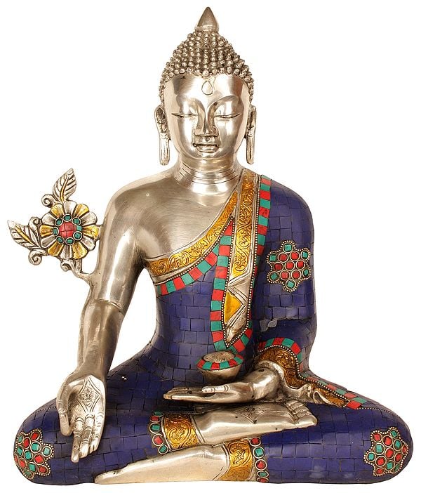 14" Medicine Buddha (Tibetan Buddhist Deity) In Brass | Handmade | Made In India