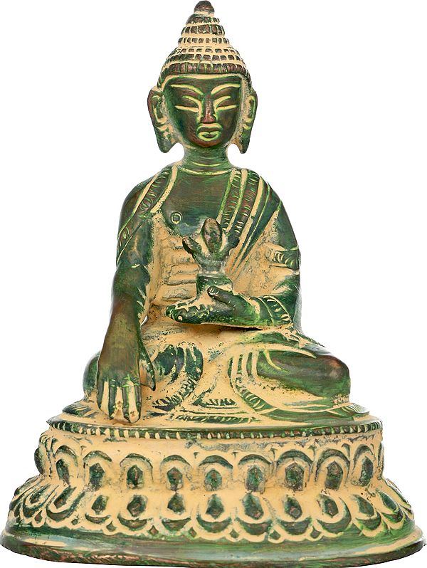 4" Brass Lord Buddha Statue in Bhumisparsha Mudra | Handmade | Made in India