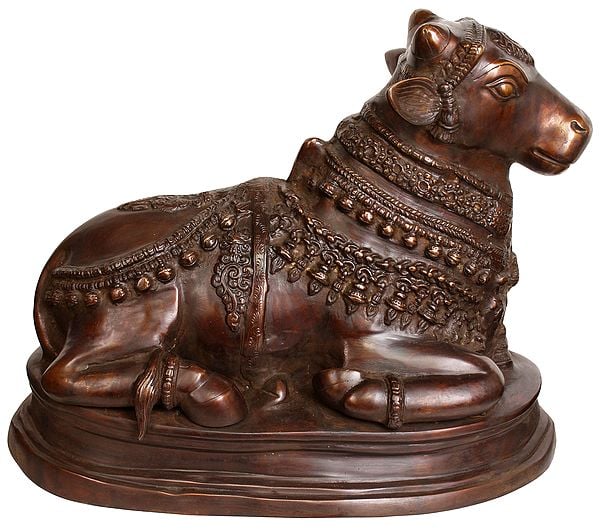 17" Nandi - Vahana of Shiva In Brass | Handmade | Made In India