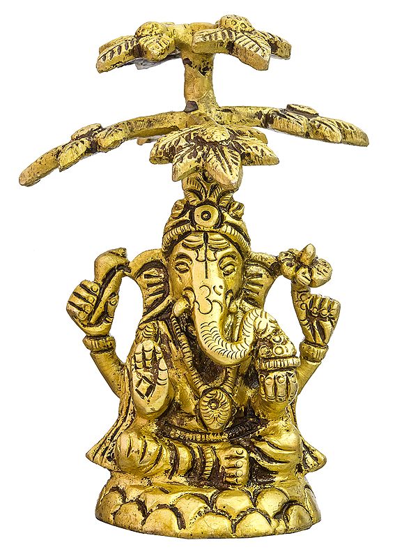 Lord Ganesha Under a Tree (Small Statue)