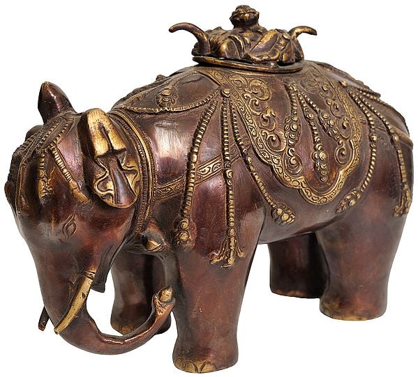 9" Elephant Incense Burner (Tibetan Buddhist) In Brass | Handmade | Made In India