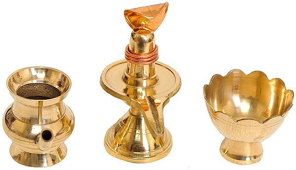 3" Complete Assembly for Abhisheka of Shiva Linga In Brass | Handmade | Made In India