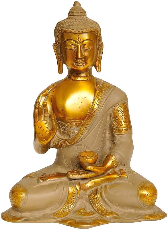8" Lord Buddha in Vitarka Mudra In Brass | Handmade | Made In India