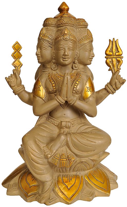 12" Six Headed Karttikeya Seated on Lotus (Murugan) In Brass | Handmade | Made In India