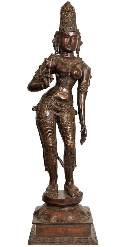 29" Large Size Parvati Devi In Brass | Handmade | Made In India