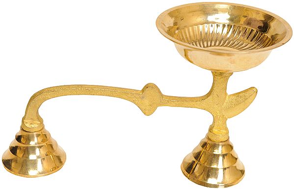 9" Large Handheld Aarti In Brass | Handmade | Made In India