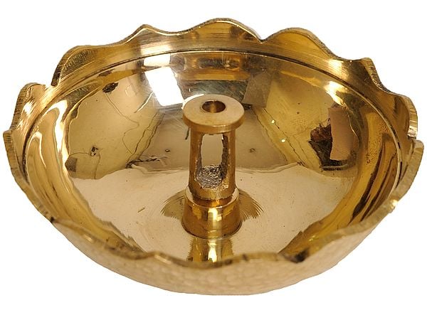 1" Flower Wick Lamp In Brass | Handmade | Made In India