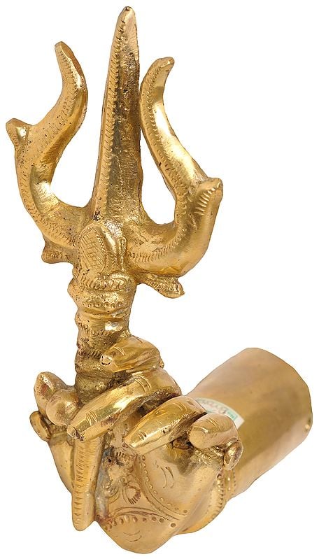 7" Devi Hand with Trishul (Trident) | Handmade | Madhuchista Vidhana (Lost-Wax) | Panchaloha Bronze from Swamimalai