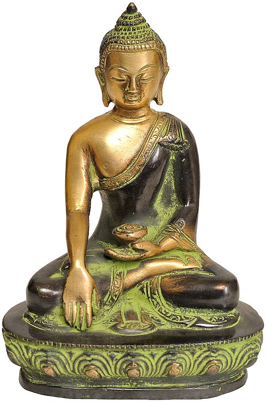 5" Brass Buddha in Bhumisparsha Mudra | Handmade | Made in India