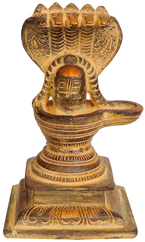 Shiva Linga with Five Snakes Crowning it