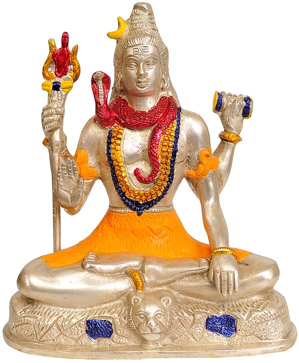 7" Four Armed Lord Shiva In Brass | Handmade | Made In India