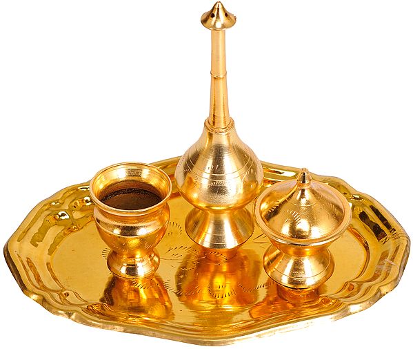 5" Puja Thali In Brass | Handmade | Made In India