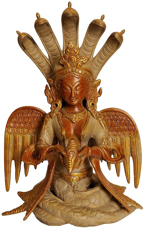 10" Naga Kanya (The Snake Woman) In Brass | Handmade | Made In India